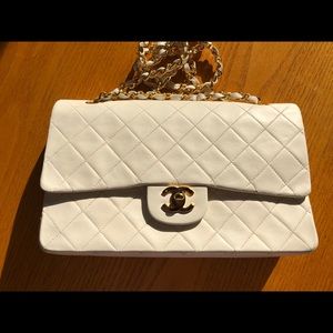 Vintage Chanel off white medium gold hardware
